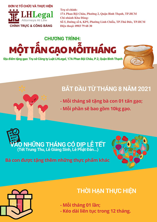 1 Tấn gạo mỗi tháng tại LHLegal 