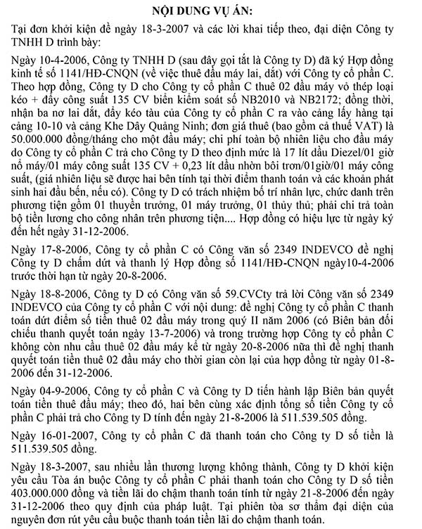 Án lệ số 21/2018/AL về lỗi và thiệt hại trong trường hợp đơn phương chấm dứt hợp đồng cho thuê tài sản