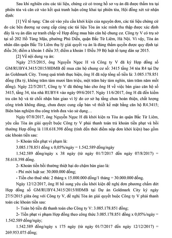 Bản án 06/2019/DSST ngày 25/04/2019 về tranh chấp hợp đồng mua bán căn hộ