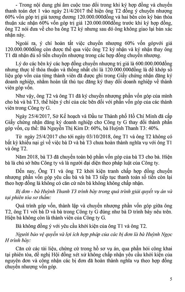 Bản án 1002/2019/KDTM-ST ngày 19/08/2019 về tranh chấp giữa các thành viên trong công ty