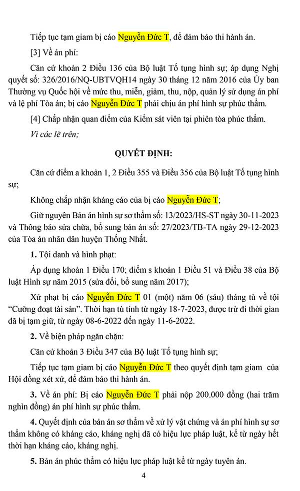 Bản án 171/2024/HS-PT ngày 24/04/2024 về tội cưỡng đoạt tài sản