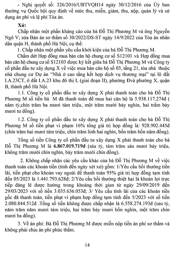Bản án số 233/2023/DS-PT về tranh chấp hợp đồng mua bán căn hộ chung cư