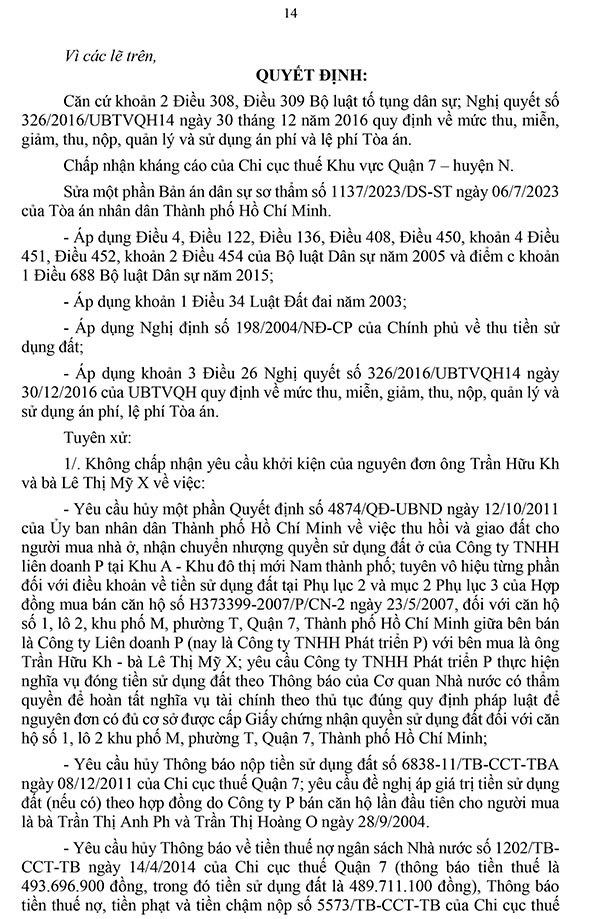 Bản án số 676/2024/DS-PT ngày 23/08/2024 của TAND cấp cao tại TP.HCM về tranh chấp hợp đồng mua bán nhà