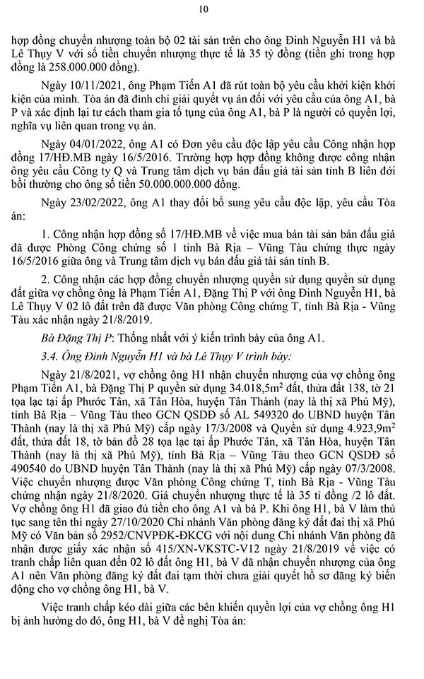 Bản án 71/2023/DS-PT ngày 22/05/2023 về tranh chấp hợp đồng bán đấu giá tài sản, hợp đồng chuyển nhượng quyền sử dụng đất, hợp đồng tín dụng và hợp đồng thế chấp tài sản