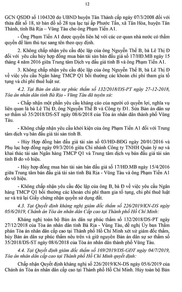 Bản án 71/2023/DS-PT ngày 22/05/2023 về tranh chấp hợp đồng bán đấu giá tài sản, hợp đồng chuyển nhượng quyền sử dụng đất, hợp đồng tín dụng và hợp đồng thế chấp tài sản