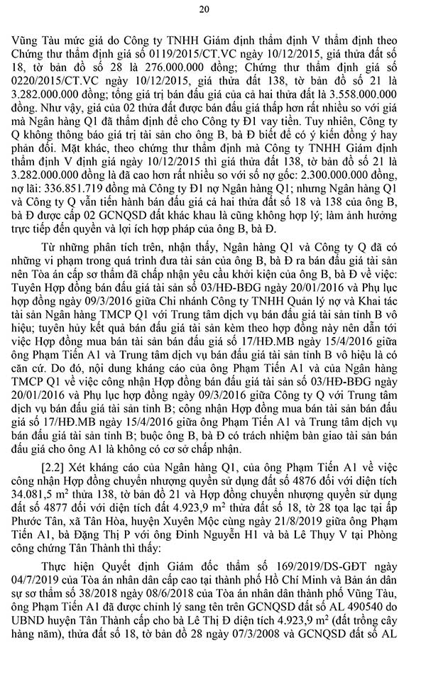 Bản án 71/2023/DS-PT ngày 22/05/2023 về tranh chấp hợp đồng bán đấu giá tài sản, hợp đồng chuyển nhượng quyền sử dụng đất, hợp đồng tín dụng và hợp đồng thế chấp tài sản