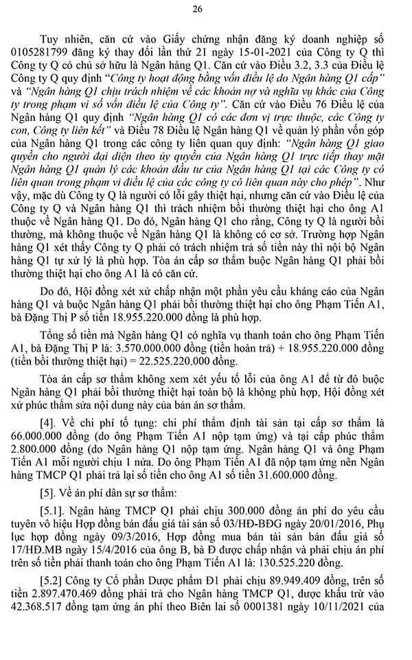 Bản án 71/2023/DS-PT ngày 22/05/2023 về tranh chấp hợp đồng bán đấu giá tài sản, hợp đồng chuyển nhượng quyền sử dụng đất, hợp đồng tín dụng và hợp đồng thế chấp tài sản