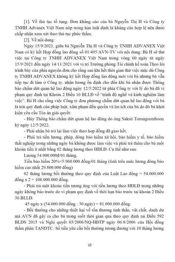 Bản án số 03/2024/LĐPT