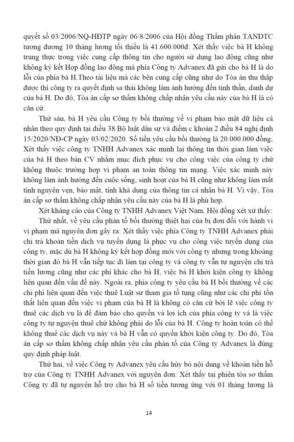 Bản án số 03/2024/LĐPT