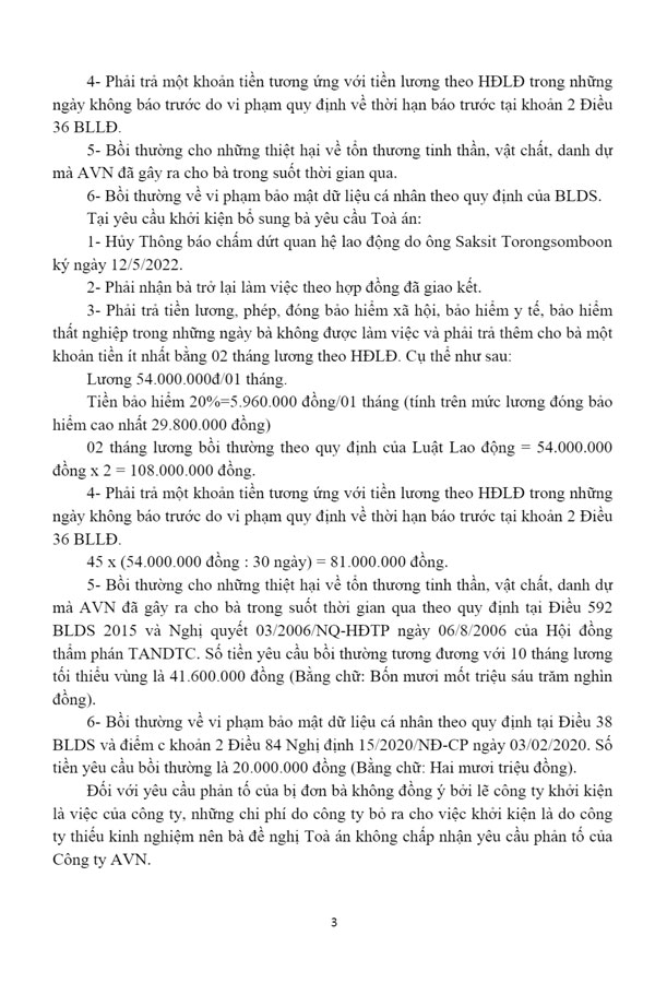 Bản án số 03/2024/LĐPT