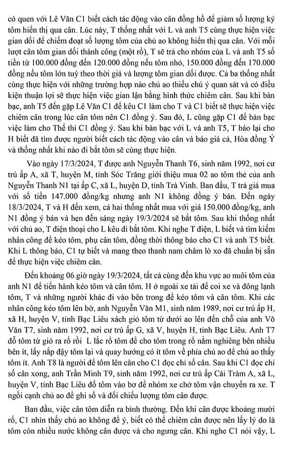 Bản án số 08/2024/HS-ST ngày 25/11/2024 Về tội lừa dối khách hàng