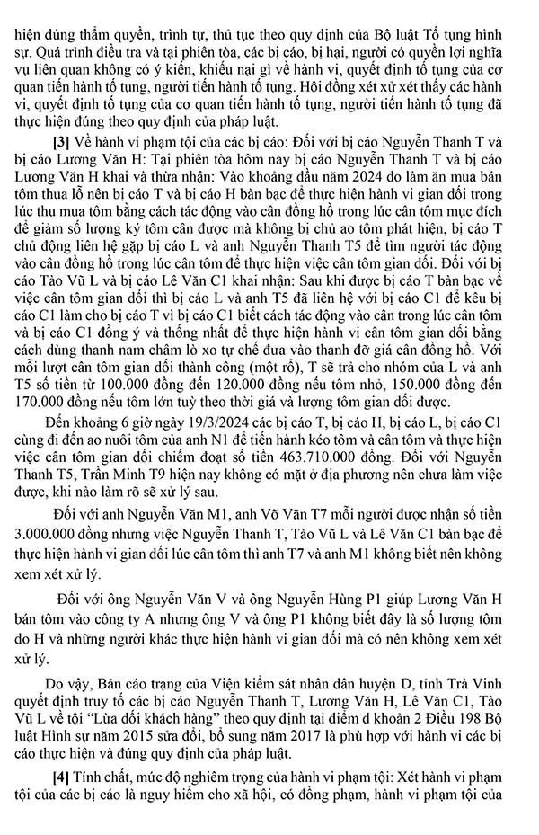 Bản án số 08/2024/HS-ST ngày 25/11/2024 Về tội lừa dối khách hàng