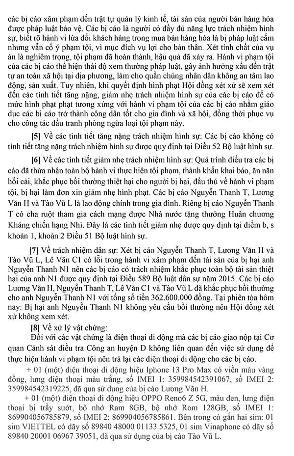 Bản án số 08/2024/HS-ST ngày 25/11/2024 Về tội lừa dối khách hàng