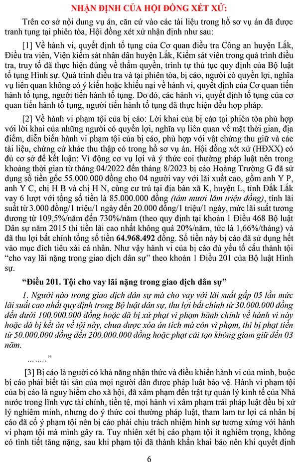 Bản án về tội cho vay lãi nặng trong giao dịch dân sự (lãi suất 109,5%/năm) số 10/2024/HS-ST