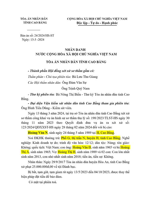 Bản án số 24/2024/HS-ST ngày 13/3/2024 về tội thu thập, tàng trữ, trao đổi, mua bán, công khai hóa trái phép thông tin tài khoản ngân hàng