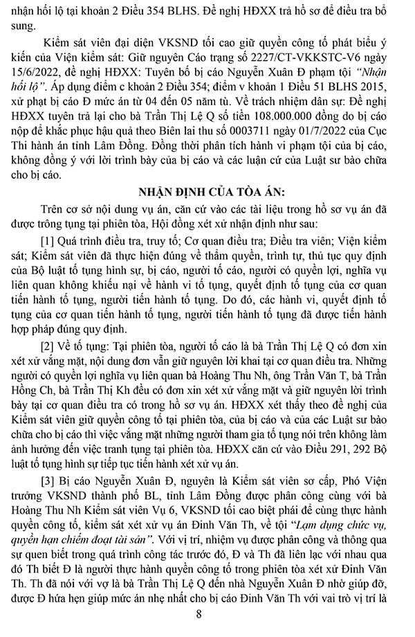 Bản án số 28/2022/HS-ST ngày 11/11/2022 về tội nhận hối lộ