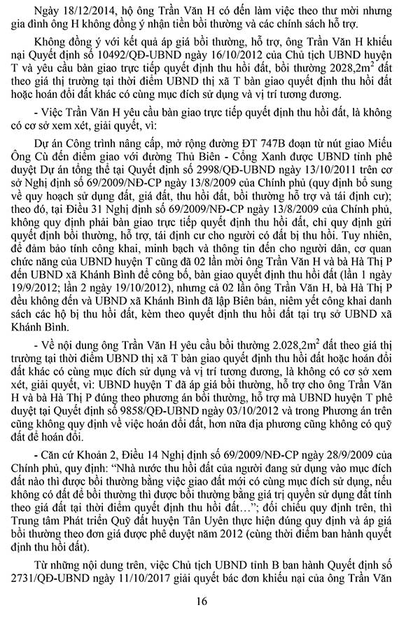 Bản án số 427/2019/HC-PT ngày 09/07/2019 về khiếu kiện quyết định hành chính về việc thu hồi đất, bồi thường, hỗ trợ khi thu hồi đất và giải quyết khiếu nại
