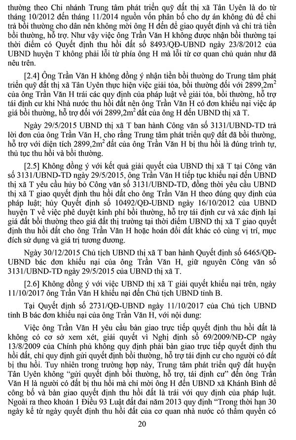 Bản án số 427/2019/HC-PT ngày 09/07/2019 về khiếu kiện quyết định hành chính về việc thu hồi đất, bồi thường, hỗ trợ khi thu hồi đất và giải quyết khiếu nại