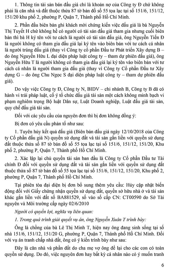 Bản án số 629/2021/DS-PT về đòi lại tài sản và huỷ kết quả đấu giá 