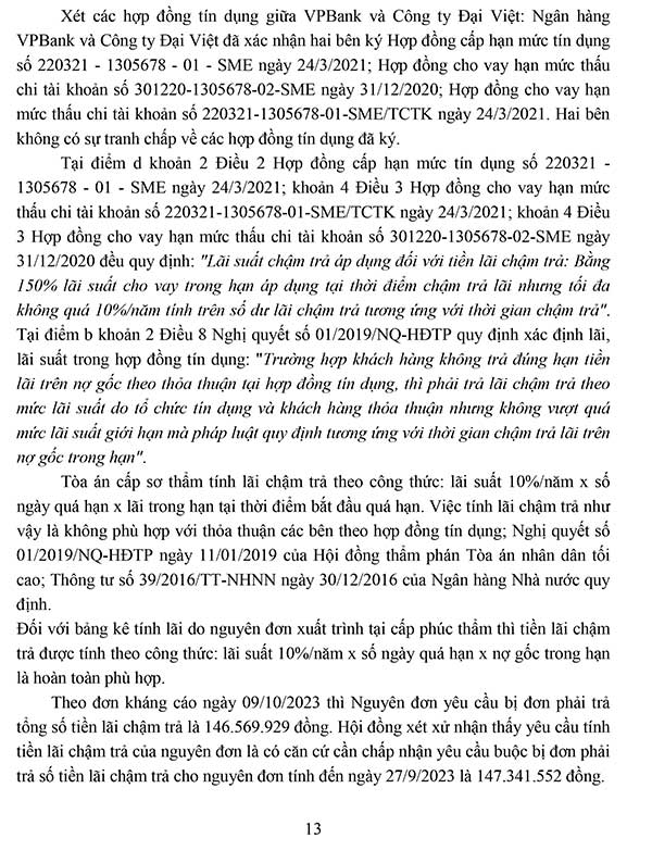 Bản án số 63/2024/KDTM-PT ngày 25/3/2024 về tranh chấp hợp đồng tín dụng