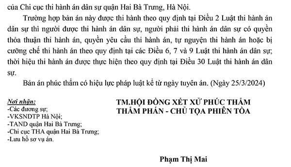 Bản án số 63/2024/KDTM-PT ngày 25/3/2024 về tranh chấp hợp đồng tín dụng