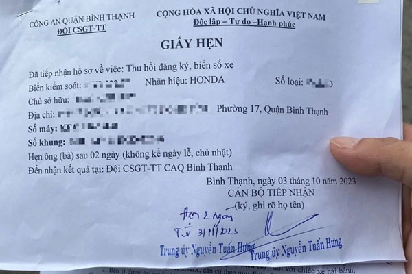 Người dân có thể chọn nhận KQ đăng ký xe qua các hình thức phù hợp với mình