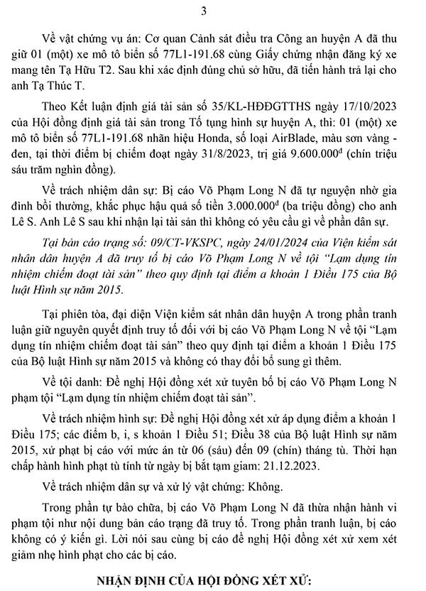 Bản án 11/2024/HS-ST ngày 14/03/2024 về tội lạm dụng tín nhiệm chiếm đoạt tài sản