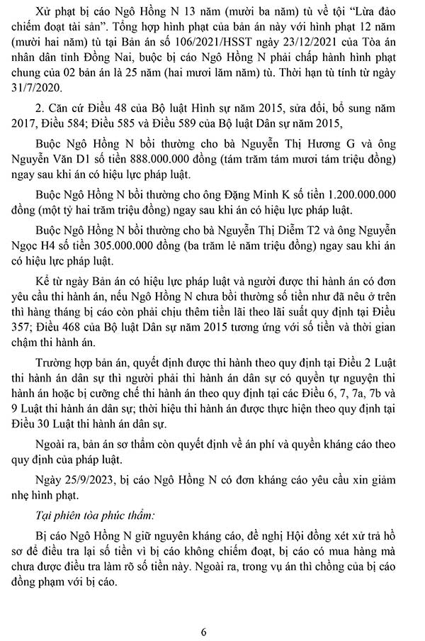 Bản án 28/2024/HS-PT ngày 18/01/2024 về Tội lừa đảo chiếm đoạt tài sản