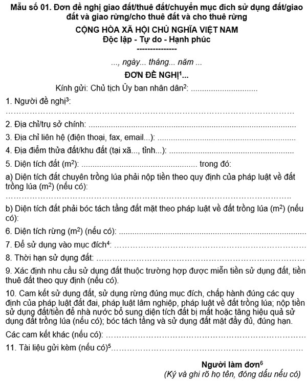 Mẫu số 01 ban hành kèm theo Nghị định 151/2025/NĐ-CP
