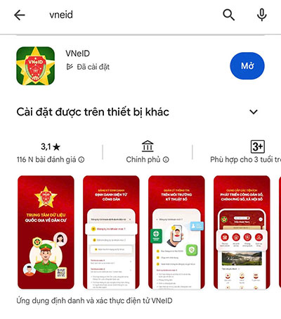 Bước 1: Tải ứng dụng app VNeID trên điện thoại