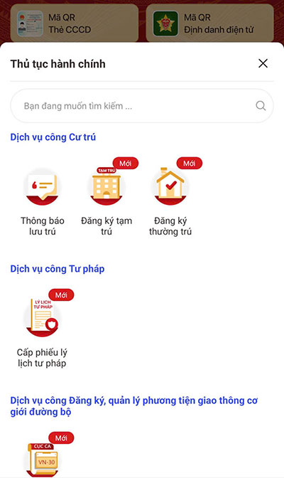 Bước 4: Chọn Thông báo lưu trú