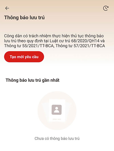 Bước 5: Chọn Tạo mới yêu cầu