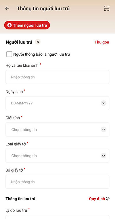 Bước 6: Điền đầy đủ thông tin theo yêu cầu