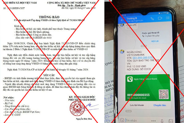 Cảnh báo giả mạo cập nhật VssID để chiếm đoạt tiền trong tài khoản ngân hàng