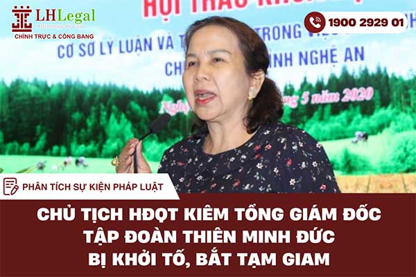 Chủ tịch HĐQT kiêm Tổng Giám đốc Tập đoàn Thiên Minh Đức bị khởi tố, bắt tạm giam