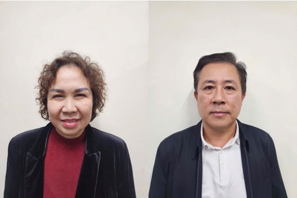 Bị can Chu Thị Thành (trái) và Mai Anh Tuyên