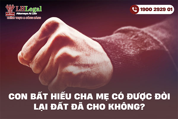 Con bất hiếu cha mẹ có được đòi lại đất đã cho không?