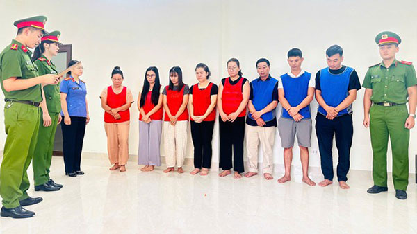 Các đối tượng tại cơ quan Công an