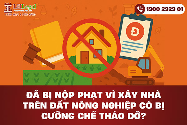 Đã bị nộp phạt vì xây nhà trên đất nông nghiệp, có bị cưỡng chế tháo dỡ?
