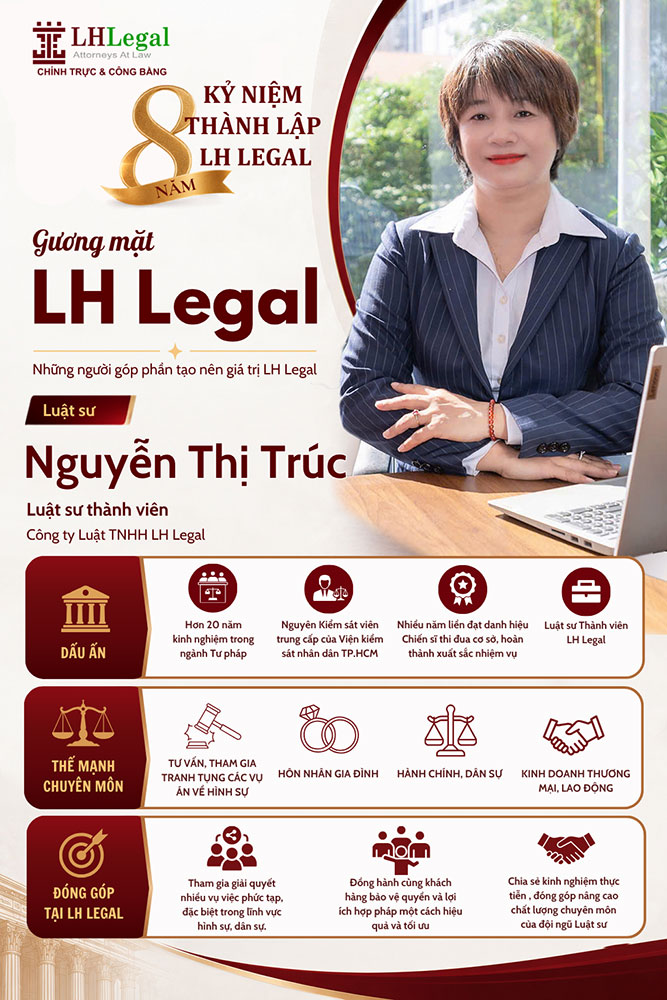 Gương mặt LH Legal | Luật sư Nguyễn Thị Trúc – Dấu ấn từ kinh nghiệm thực tiễn và bản lĩnh tranh tụng