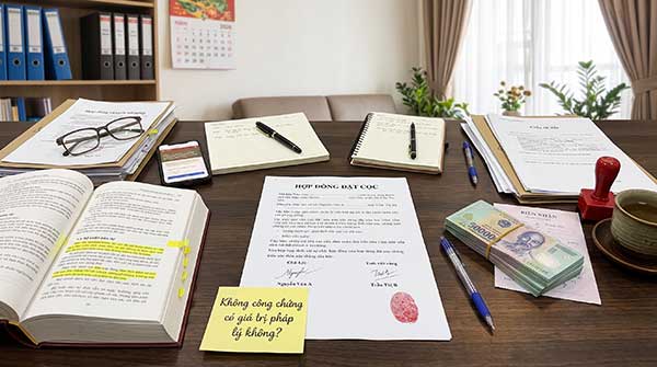 Hợp đồng đặt cọc không công chứng có giá trị pháp lý không?