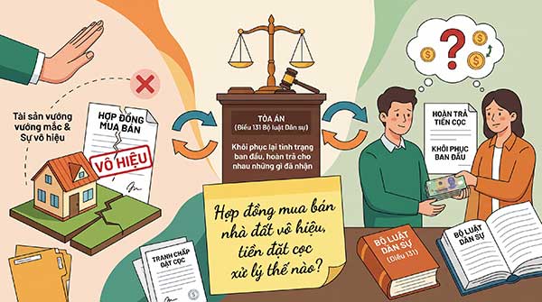 Hợp đồng mua bán nhà đất vô hiệu, tiền đặt cọc xử lý thế nào?