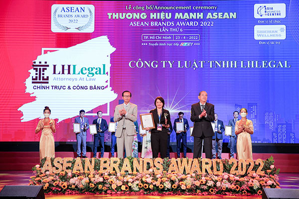 LHLegal vinh danh tại Thương hiệu mạnh Asean 2022