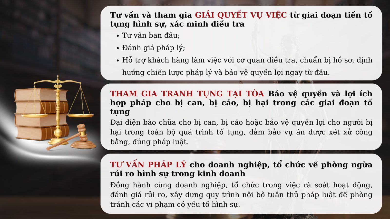 Năng lực nổi bật của LH Legal trong lĩnh vực hình sự