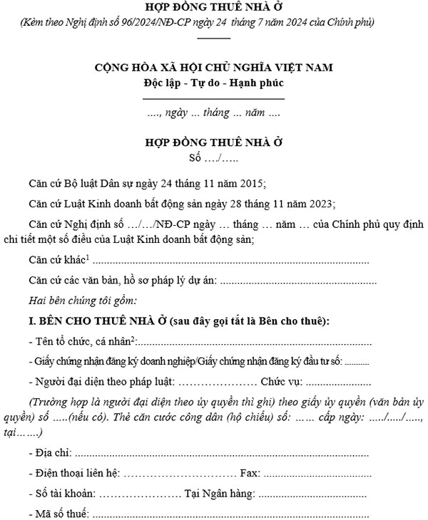 Hợp đồng thuê nhà ở