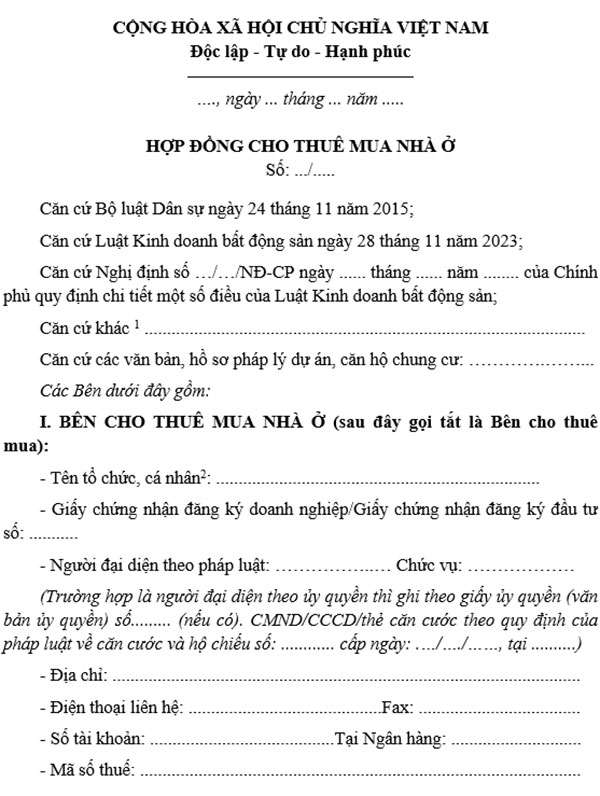 Hợp đồng thuê nhà chung cư