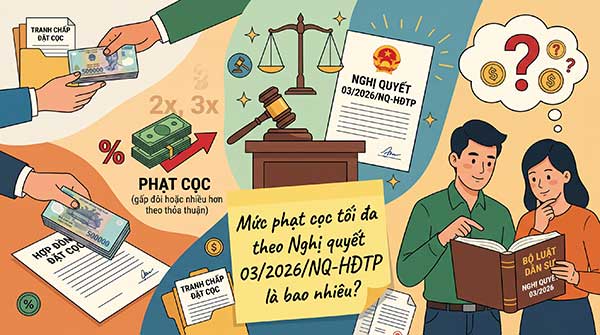 Mức phạt cọc tối đa theo Nghị quyết 03/2026/NQ-HĐTP là bao nhiêu?