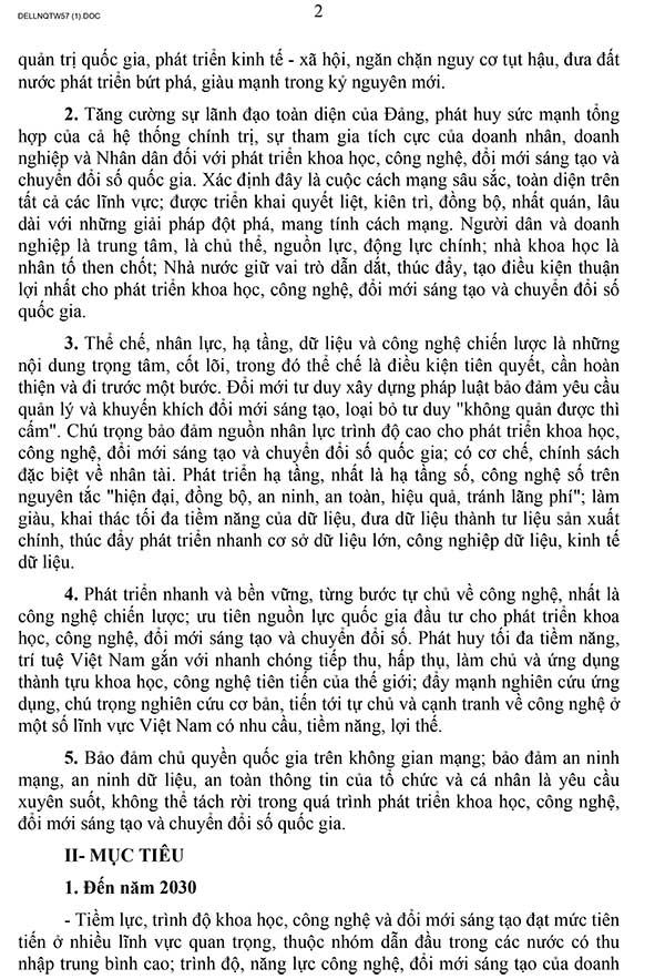 Nghị quyết 57-NQ/TW về đột phá phát triển khoa học, công nghệ, đổi mới sáng tạo và chuyển đổi số quốc gia