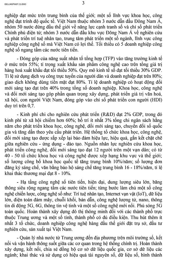 Nghị quyết 57-NQ/TW về đột phá phát triển khoa học, công nghệ, đổi mới sáng tạo và chuyển đổi số quốc gia
