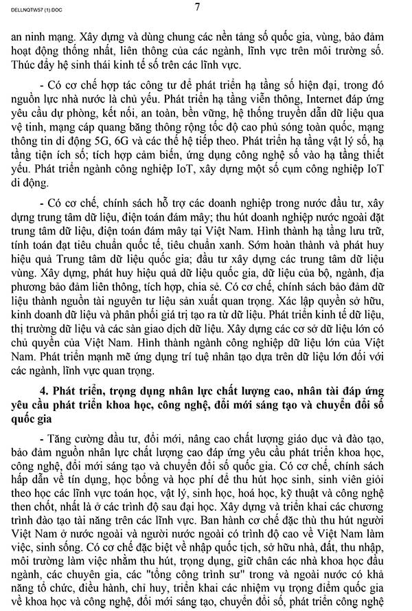 Nghị quyết 57-NQ/TW về đột phá phát triển khoa học, công nghệ, đổi mới sáng tạo và chuyển đổi số quốc gia